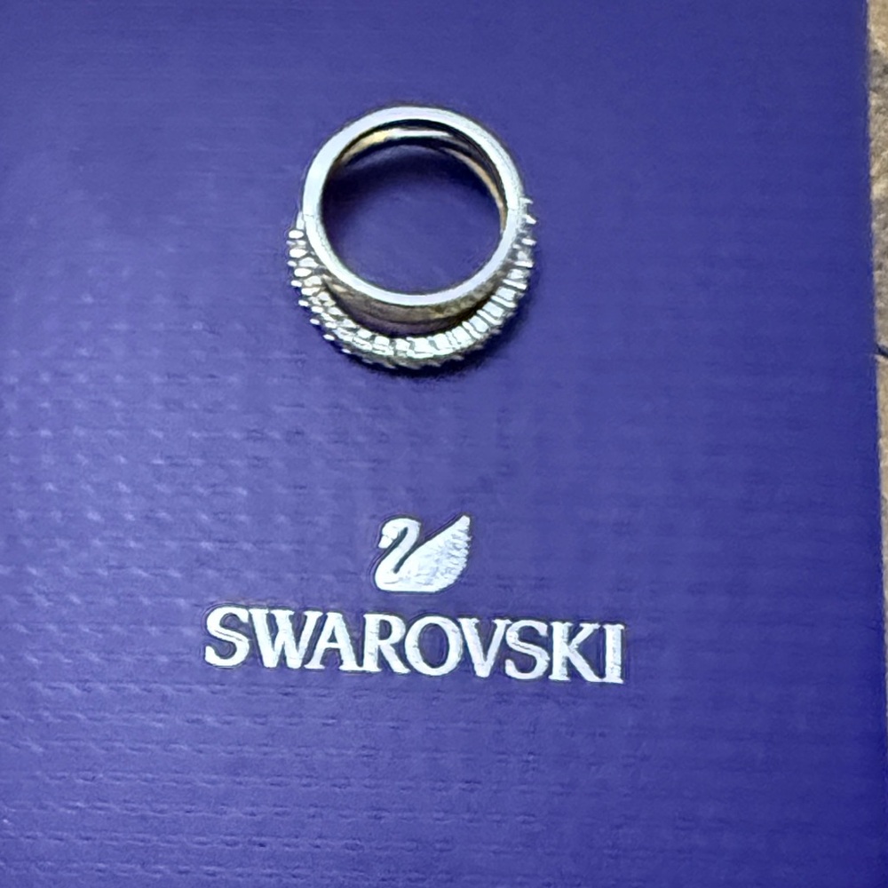 Swarovski Silver Pav Crystal Stackable Ring Set - image 1
